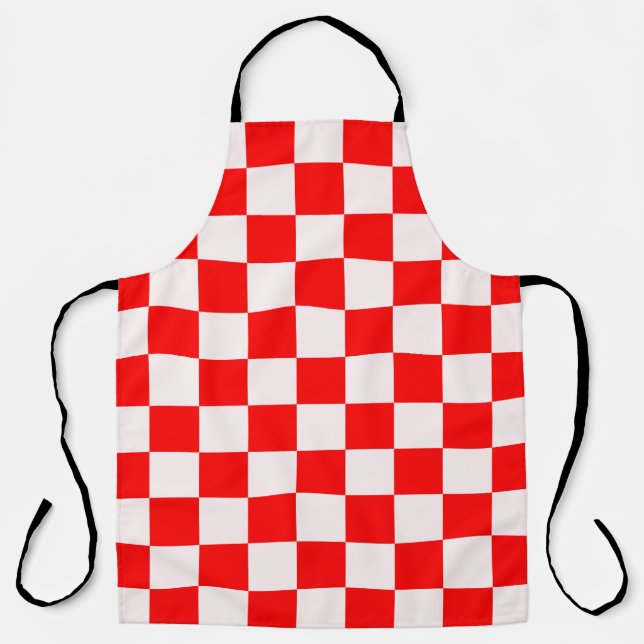 Red and White Checkered Pattern  Apron (Front)