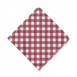 Red and White Checkered Pattern Bandana