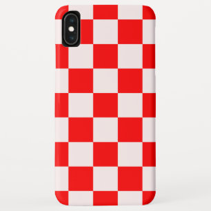 Red and White Checkered Pattern iPhone XS Max Case