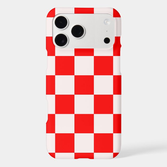 Red and White Checkered Pattern   Iphone Case (Back)