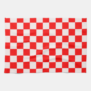 Red and White Checkered Pattern  Kitchen Towel