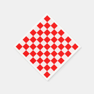 Red and White Checkered Pattern  Napkins
