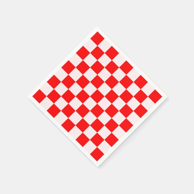 Red and White Checkered Pattern  Napkins (Corner)