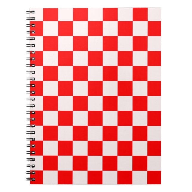 Red and White Checkered Pattern  Notebook (Front)