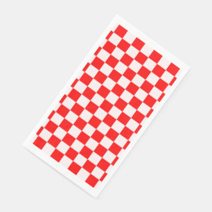 Red and White Checkered Pattern   Paper Guest Towels