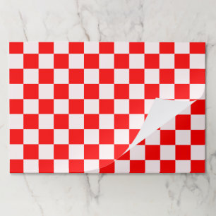 Red and White Checkered Pattern Paper Placemat