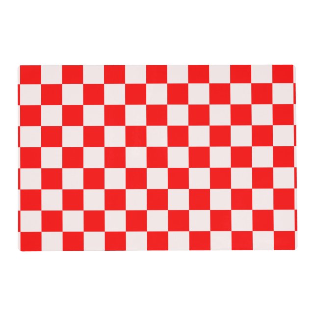 Red and White Checkered Pattern  Placemat (Front)