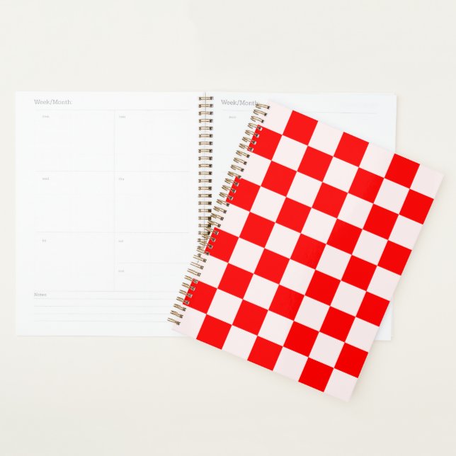 Red and White Checkered Pattern  Planner (Display)