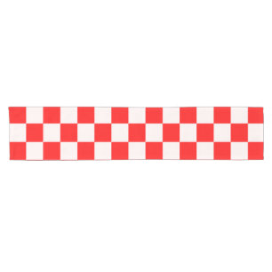 Red and White Checkered Pattern  Short Table Runner