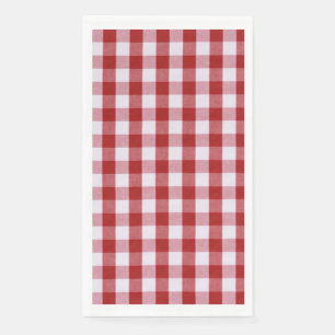 Red and White Checkered Pattern/Squares Paper Guest Towels