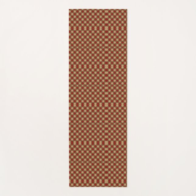 Red and white checkered patterns appear vertically yoga mat (Front)