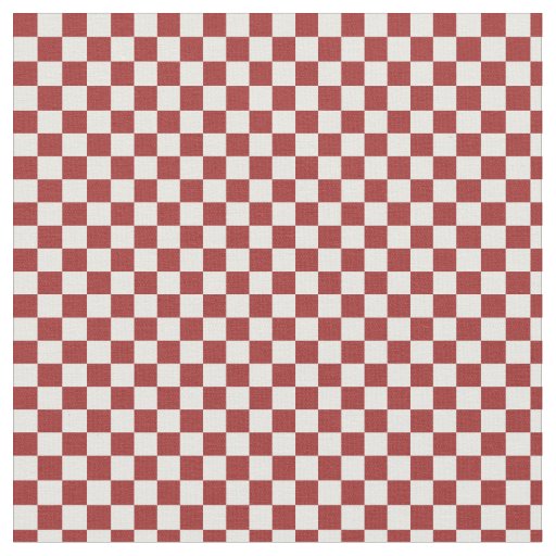 Red and White Checkered Squares Fabric