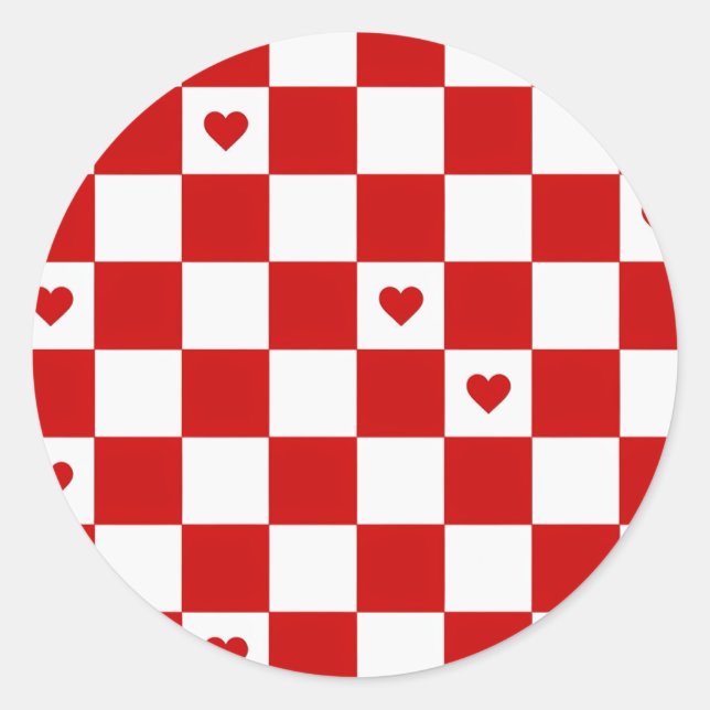 Red and white checkered Stickers & Labels (Front)