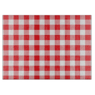 Red and White Checkered Stripes Cutting Board