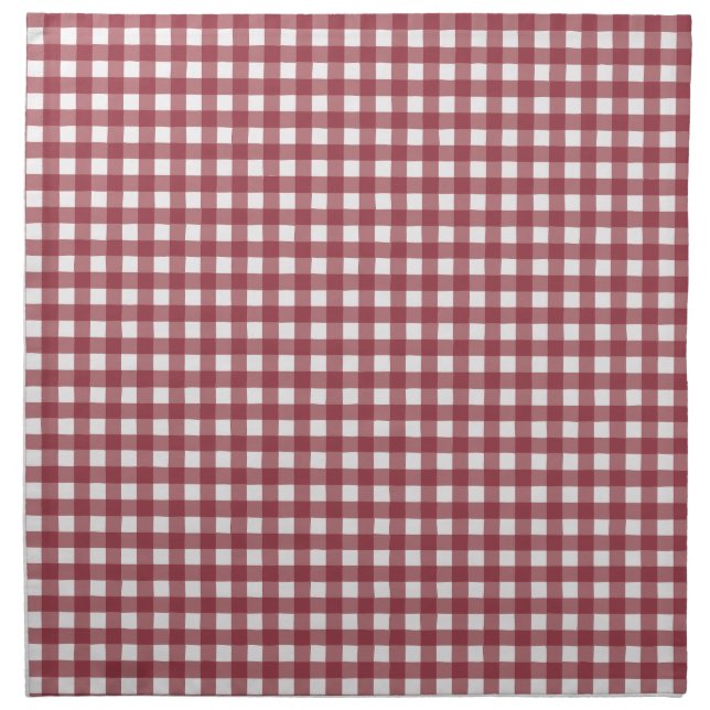 Red and White Checkers Pattern Cloth Napkin (Front)