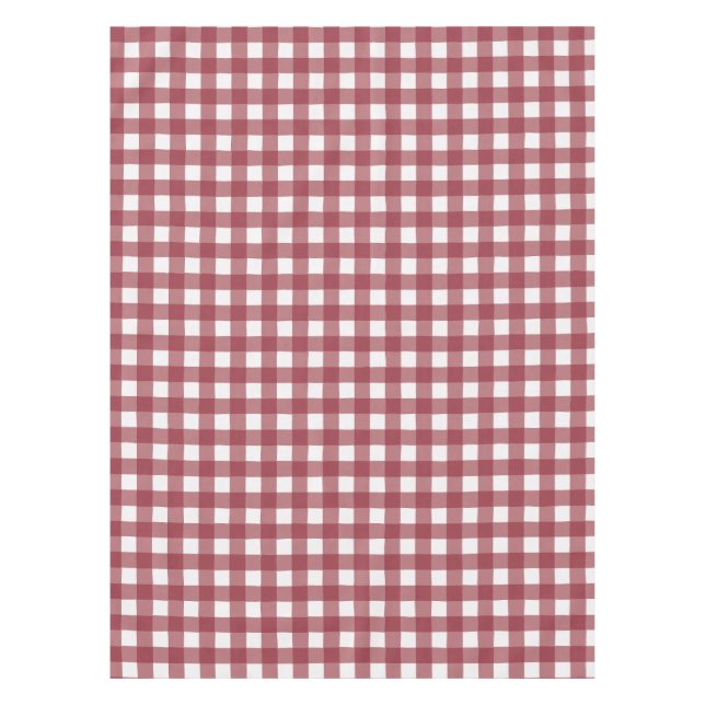 Red and White Checkers Pattern Tablecloth (Front)