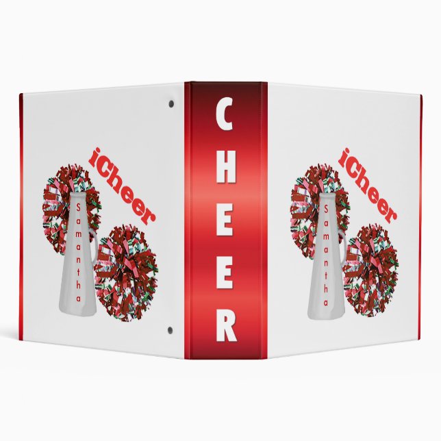 Red and white Cheerleader Binder (Background)