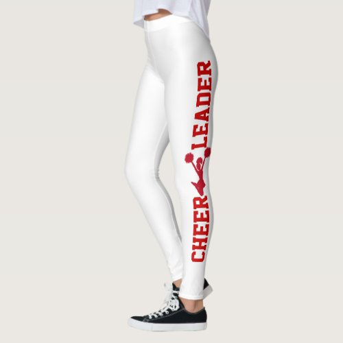 Red and White Cheerleader Leggings
