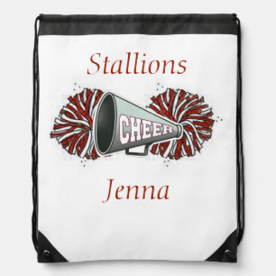 Red and White Cheerleading Personalized Backpack