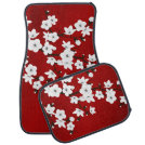 Red And White Cherry Blossom Asia Floral Car Mat Red And White Cherry Blossom Asia Floral Car Mat