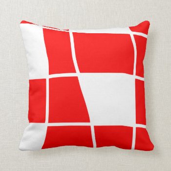 Red And White Chess Throw Pillow by ARTBRASIL at Zazzle