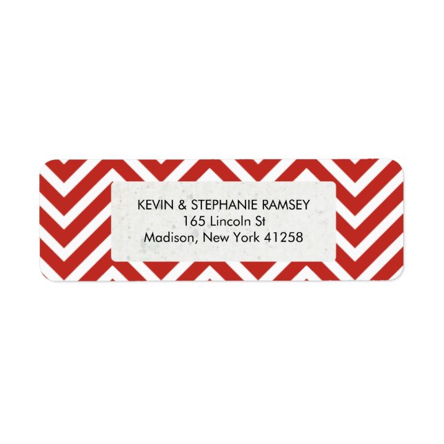 Red and White Chevron Label (Front)
