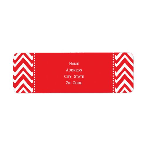 Red and White Chevron Pattern Label