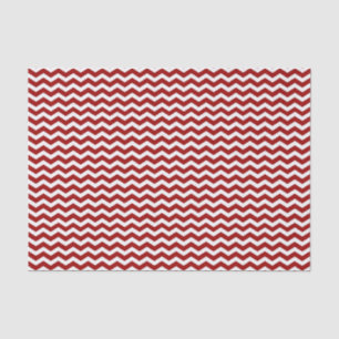 Red and White Chevron Pattern Tissue Paper