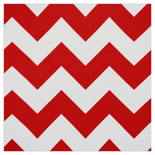 Red and White Chevron Zigzag Pattern Fabric