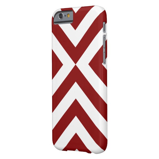 Red and White Chevrons Case-Mate iPhone Case (Back Left)