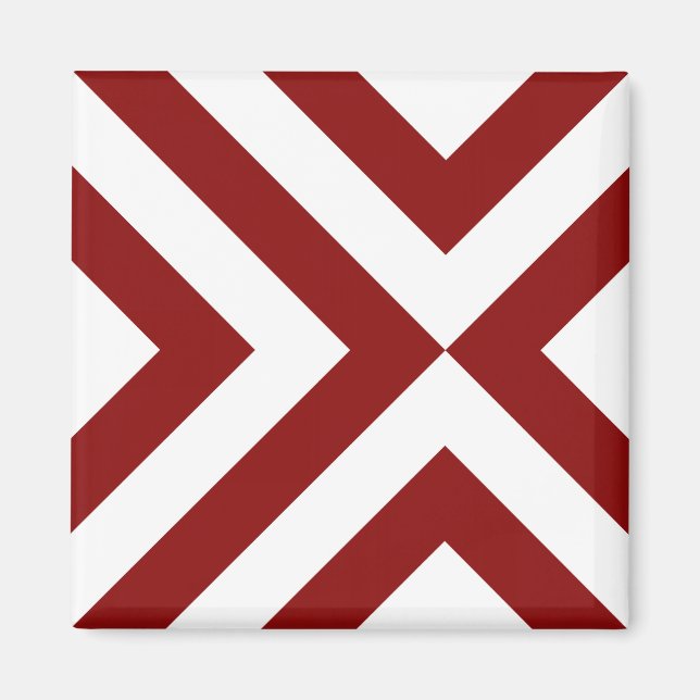 Red and White Chevrons Magnet (Front)
