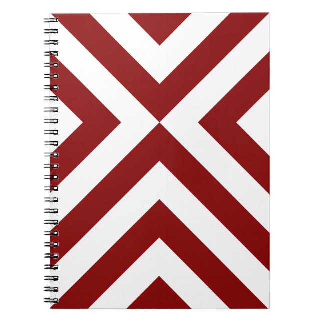 Red and White Chevrons Notebook (Front)