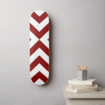 Red and White Chevrons Skateboard<br><div class="desc">Alternating dark red and white chevrons (V shapes) converge in this bold,  original geometric pattern. 

  Digitally created image. 
 Copyright © Claire E. Skinner. All rights reserved.</div>