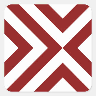 Red and White Chevrons Square Sticker