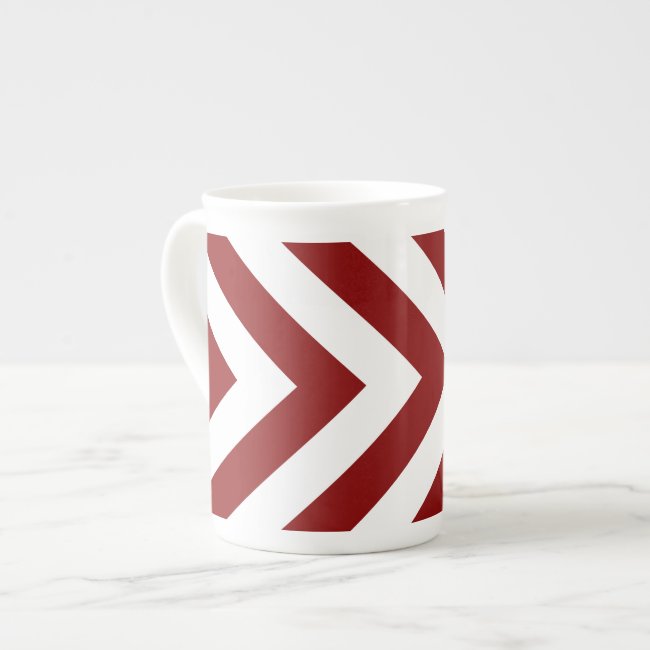 Red and White Chevrons Tea Cup