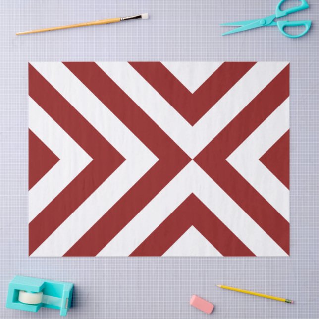 Red and White Chevrons Tissue Paper (Craft)