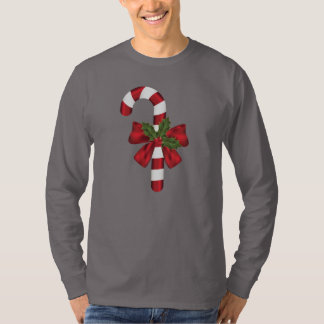 Red And White Christmas Candy Cane Design T-Shirt