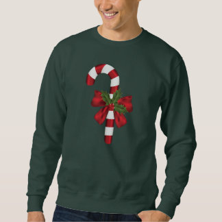 Red And White Christmas Candy Cane Illustration Sweatshirt