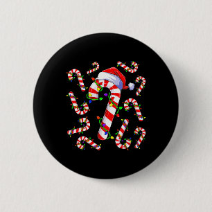 Red And White Christmas Candy Cane Santa Lights Ch Button