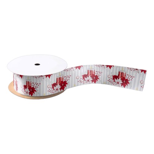 Red And White Christmas Decorations Satin Ribbon