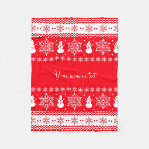 Red and White Christmas Fleece Blanket