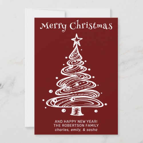 Red and White Christmas Holiday Card