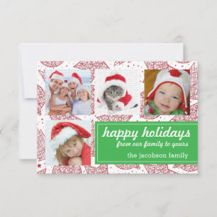 Red and White Christmas Holiday Photo Cards