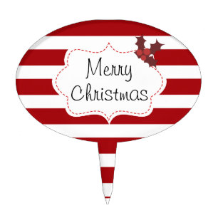 Red and White Christmas Magic Cake Topper