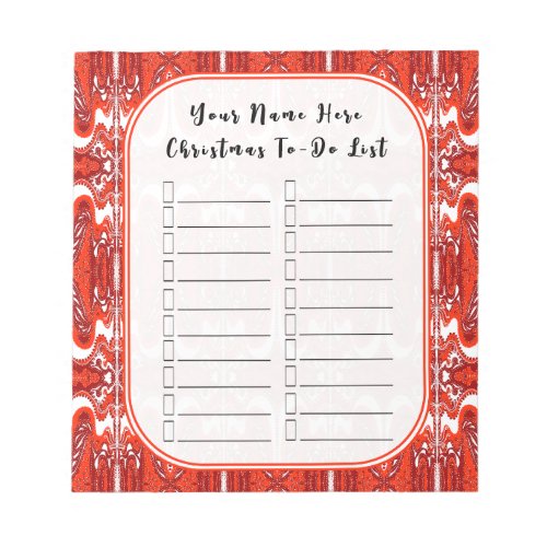 Red and White Christmas Notepad Holiday To_Do List