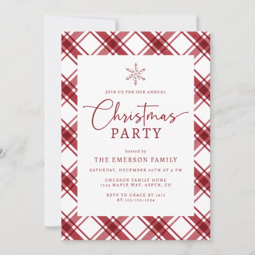 Red and White Christmas Party Invitation