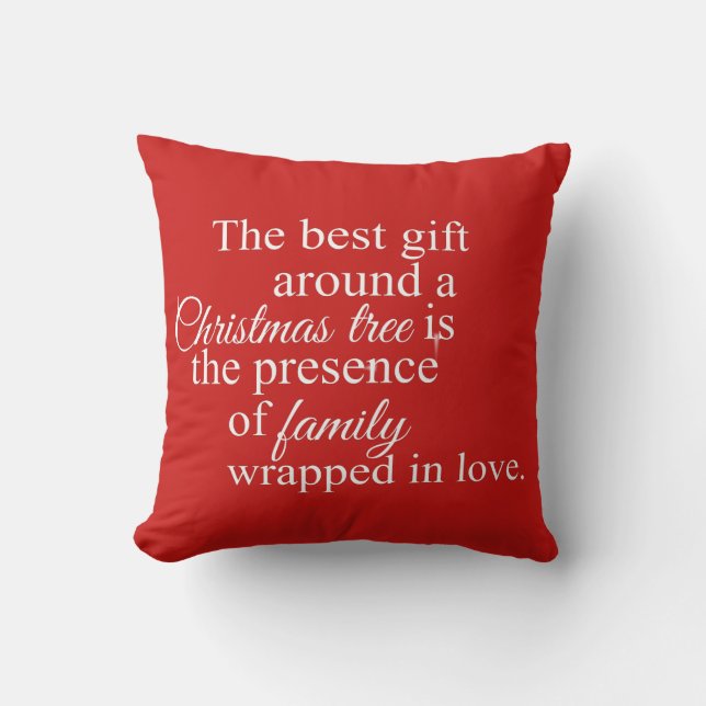 Red and White Christmas Pillow (Front)