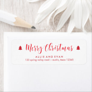 Red and White Christmas Pines Label