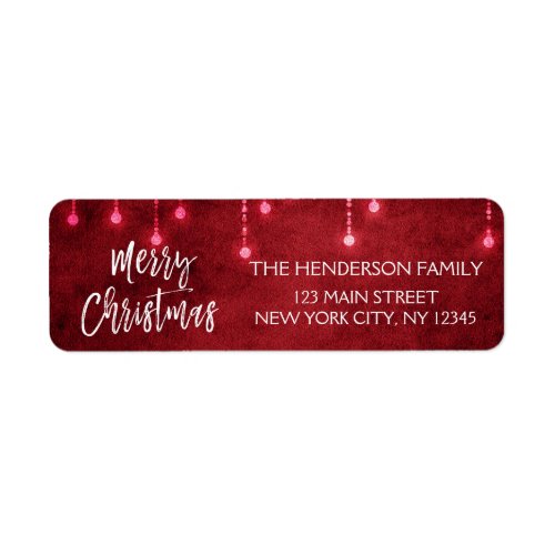 Red and White Christmas Script Holiday Label