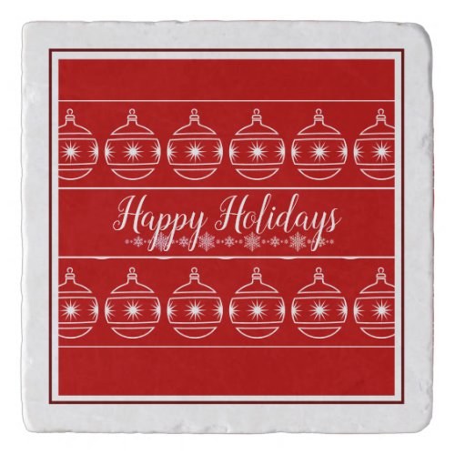 Red and White Christmas Style with Holiday Wish Trivet